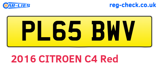 PL65BWV are the vehicle registration plates.