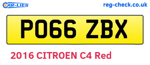 PO66ZBX are the vehicle registration plates.