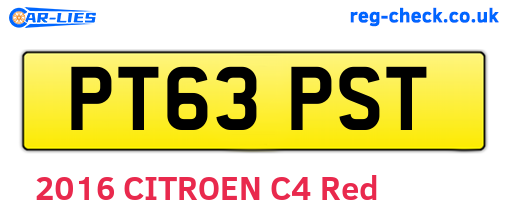 PT63PST are the vehicle registration plates.