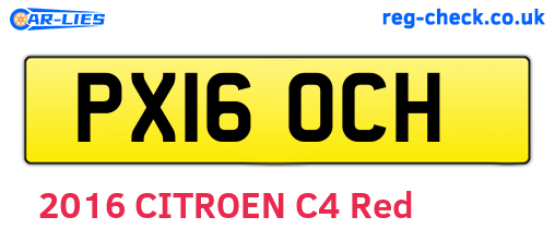 PX16OCH are the vehicle registration plates.