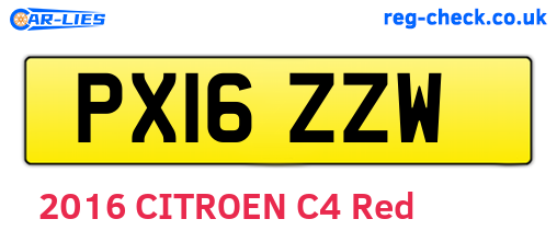 PX16ZZW are the vehicle registration plates.