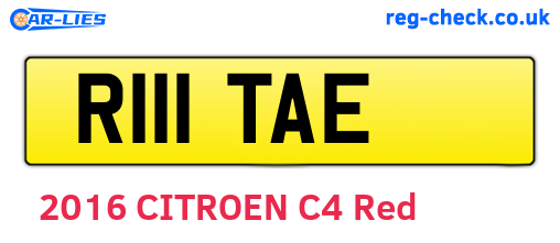 R111TAE are the vehicle registration plates.