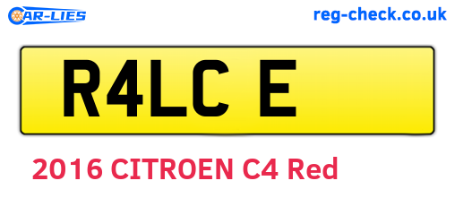 R4LCE are the vehicle registration plates.