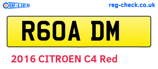 R60ADM are the vehicle registration plates.