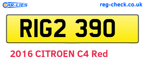 RIG2390 are the vehicle registration plates.