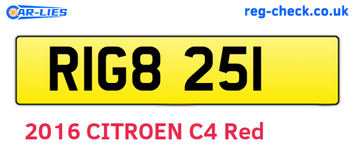 RIG8251 are the vehicle registration plates.