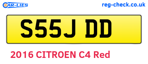 S55JDD are the vehicle registration plates.