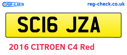 SC16JZA are the vehicle registration plates.