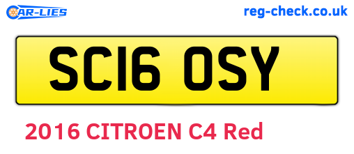 SC16OSY are the vehicle registration plates.
