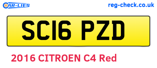 SC16PZD are the vehicle registration plates.