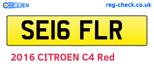 SE16FLR are the vehicle registration plates.