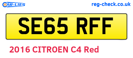 SE65RFF are the vehicle registration plates.