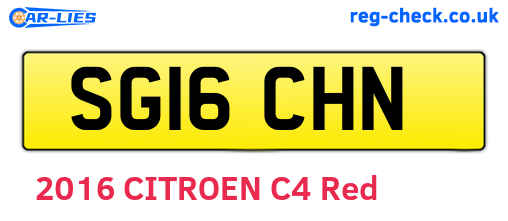 SG16CHN are the vehicle registration plates.