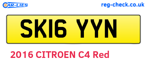 SK16YYN are the vehicle registration plates.