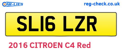 SL16LZR are the vehicle registration plates.
