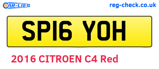 SP16YOH are the vehicle registration plates.