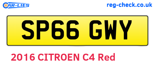 SP66GWY are the vehicle registration plates.