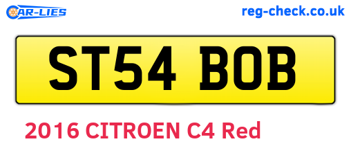 ST54BOB are the vehicle registration plates.