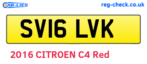 SV16LVK are the vehicle registration plates.