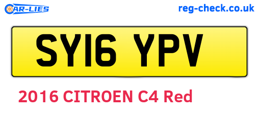 SY16YPV are the vehicle registration plates.