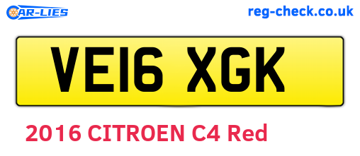 VE16XGK are the vehicle registration plates.