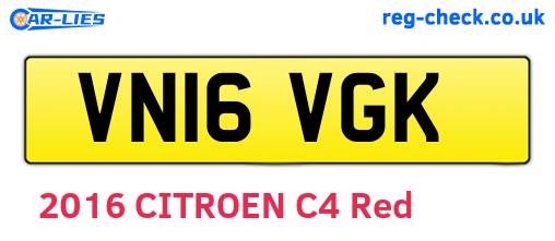 VN16VGK are the vehicle registration plates.