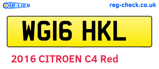 WG16HKL are the vehicle registration plates.