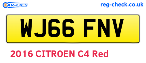 WJ66FNV are the vehicle registration plates.