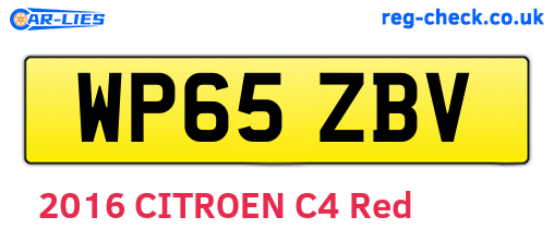 WP65ZBV are the vehicle registration plates.