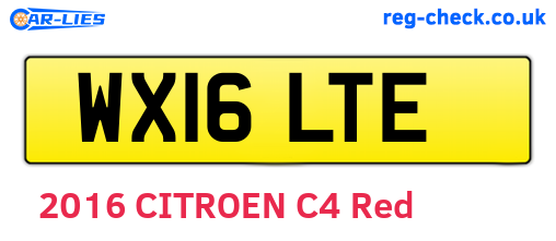 WX16LTE are the vehicle registration plates.