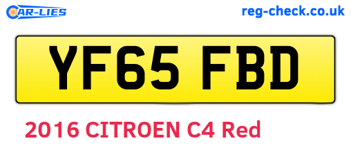 YF65FBD are the vehicle registration plates.
