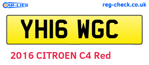 YH16WGC are the vehicle registration plates.