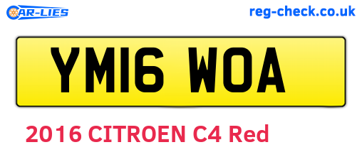 YM16WOA are the vehicle registration plates.