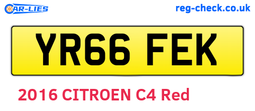 YR66FEK are the vehicle registration plates.