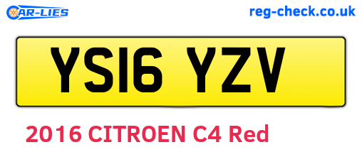 YS16YZV are the vehicle registration plates.