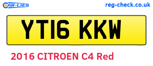 YT16KKW are the vehicle registration plates.