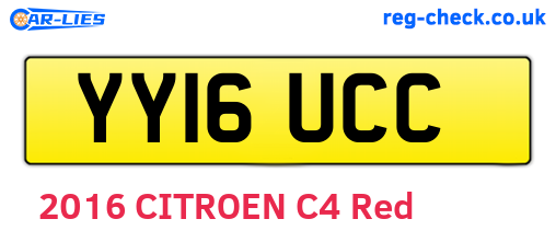 YY16UCC are the vehicle registration plates.
