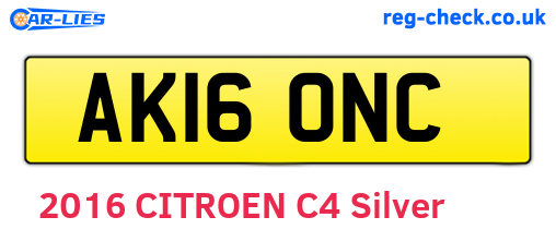 AK16ONC are the vehicle registration plates.