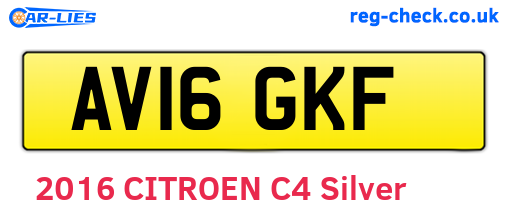AV16GKF are the vehicle registration plates.