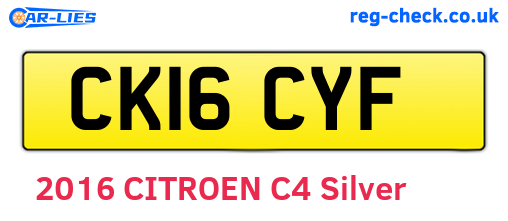 CK16CYF are the vehicle registration plates.