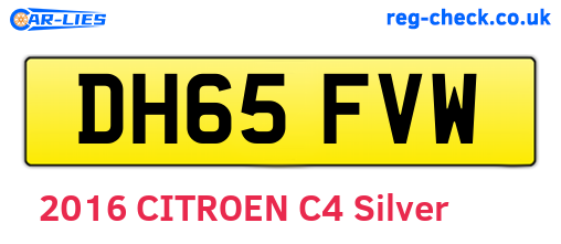 DH65FVW are the vehicle registration plates.