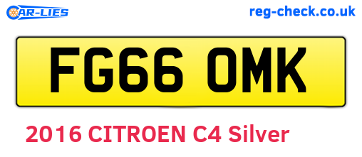 FG66OMK are the vehicle registration plates.