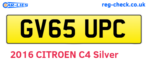 GV65UPC are the vehicle registration plates.