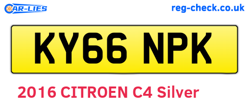 KY66NPK are the vehicle registration plates.