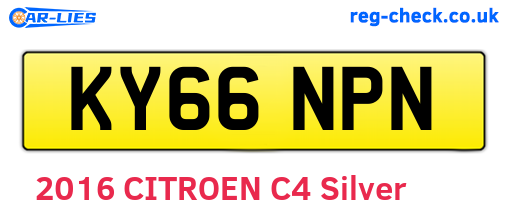 KY66NPN are the vehicle registration plates.