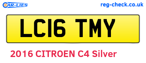 LC16TMY are the vehicle registration plates.