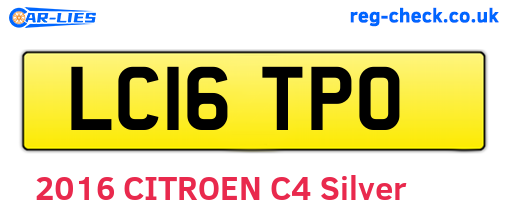 LC16TPO are the vehicle registration plates.