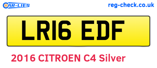 LR16EDF are the vehicle registration plates.