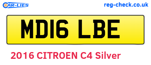 MD16LBE are the vehicle registration plates.