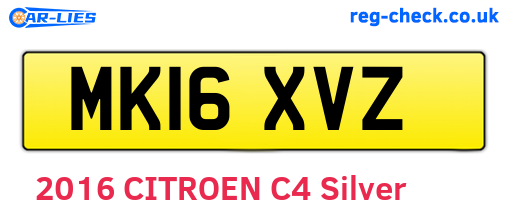 MK16XVZ are the vehicle registration plates.
